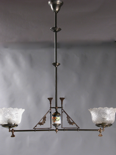 2-Light Eastlake Gas Chandelier